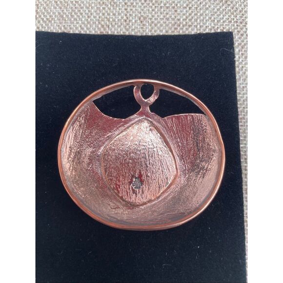 Artisan Copper & Silver-Tone Pendant with Polished Jasper Stone - Picture 2 of 7